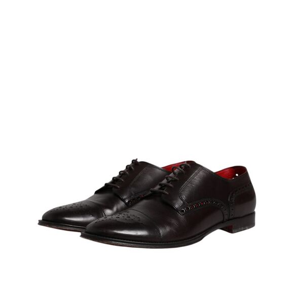 Dolce & Gabbana Black Calfskin Leather Derby Men Dress Men's Shoes (Pre-Owned) - Picture 4 of 6